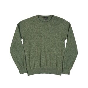 Dunnes Merino Wool Sweater Women's Large 42 Chest Khaki Green Crew Neck Pullover
